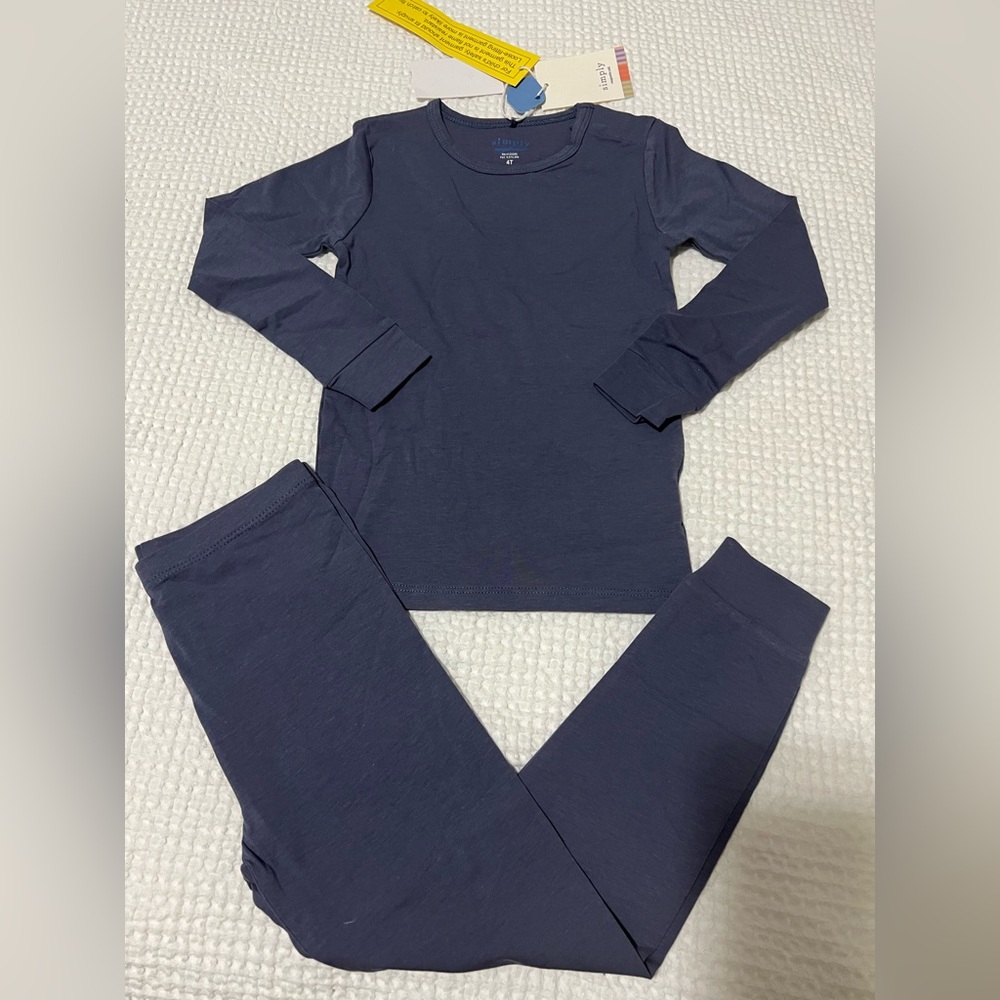 Magnetic Me Simply Harbor Blue Cotton Toddler PJ Set - Size 4T